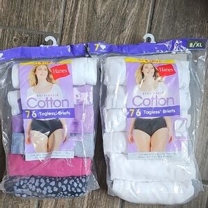 Hanes Womens Cotton Tagless Briefs - White, Pink, Gray